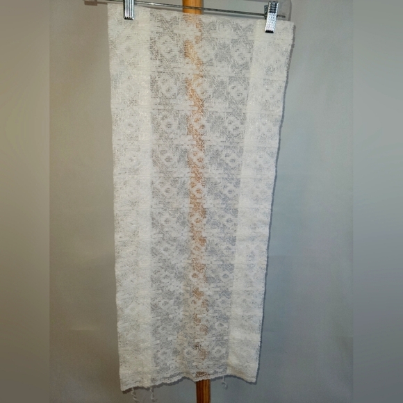 Other - White lace valance with two white lace ties pocket  rod style